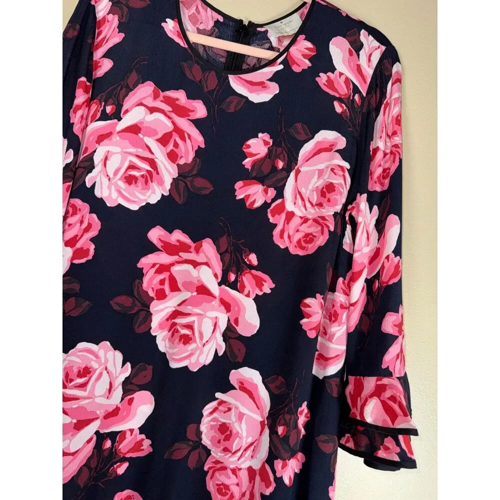 Kate Spade Dress, Black with pink and burgundy flowers